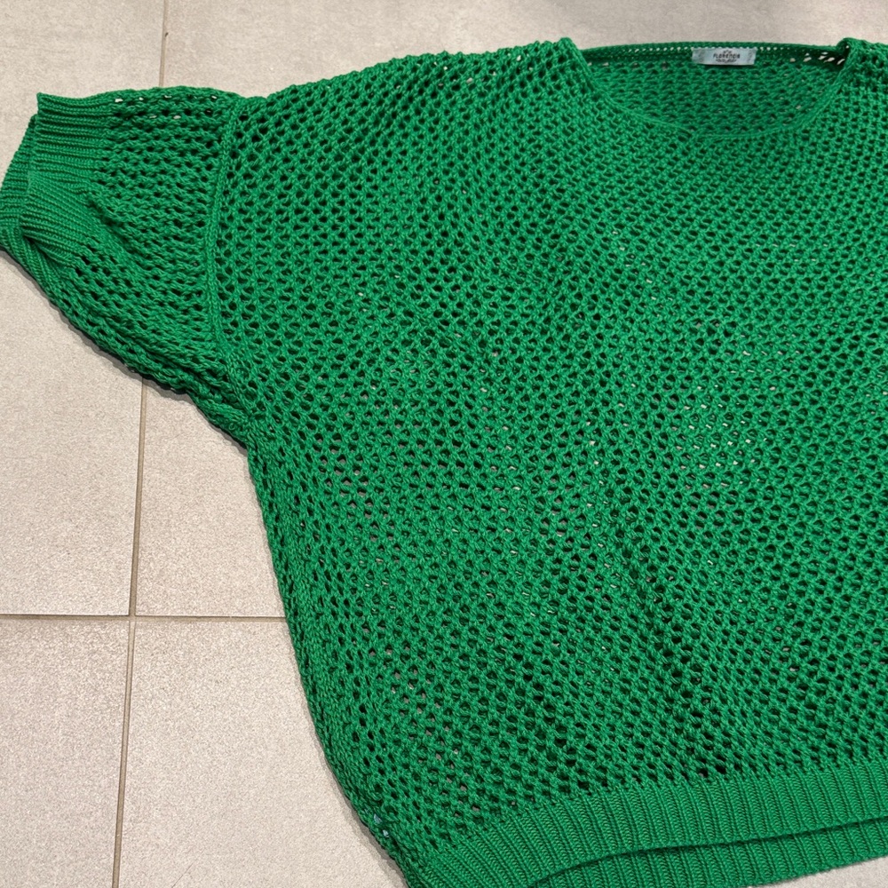 Florencia 100% cotton Green Knit Women's Sweater like new